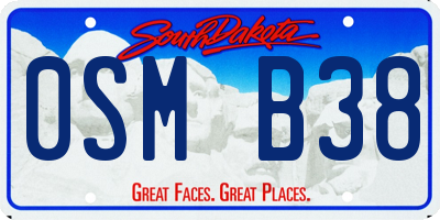 SD license plate 0SMB38