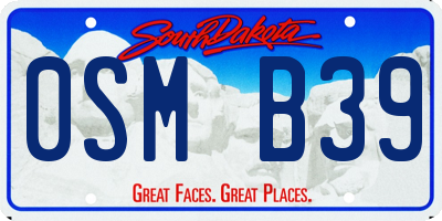 SD license plate 0SMB39