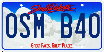 SD license plate 0SMB40