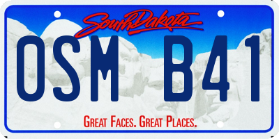 SD license plate 0SMB41