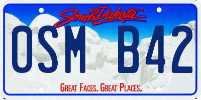 SD license plate 0SMB42