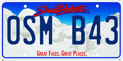 SD license plate 0SMB43