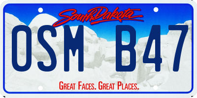 SD license plate 0SMB47