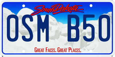 SD license plate 0SMB50