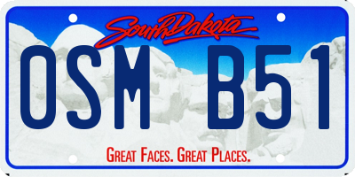 SD license plate 0SMB51