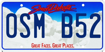 SD license plate 0SMB52
