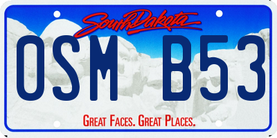 SD license plate 0SMB53