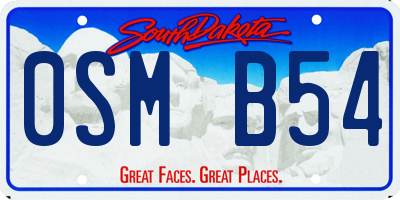 SD license plate 0SMB54