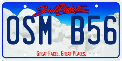 SD license plate 0SMB56