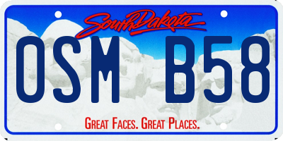 SD license plate 0SMB58