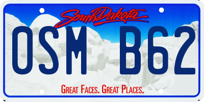 SD license plate 0SMB62