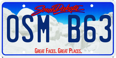 SD license plate 0SMB63