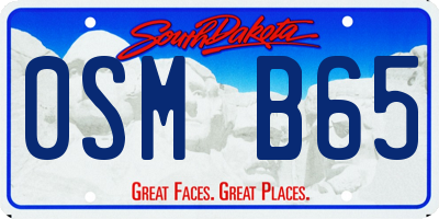 SD license plate 0SMB65