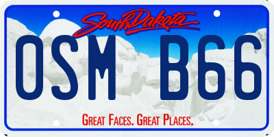 SD license plate 0SMB66