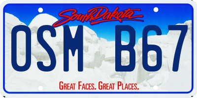 SD license plate 0SMB67