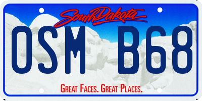 SD license plate 0SMB68