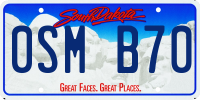 SD license plate 0SMB70