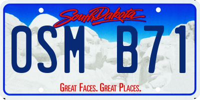 SD license plate 0SMB71