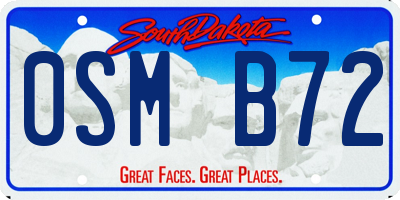 SD license plate 0SMB72