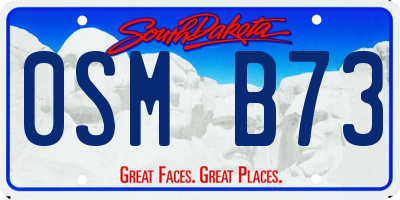 SD license plate 0SMB73
