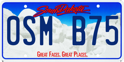 SD license plate 0SMB75