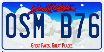 SD license plate 0SMB76