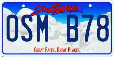 SD license plate 0SMB78