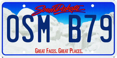 SD license plate 0SMB79