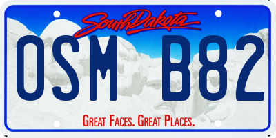 SD license plate 0SMB82