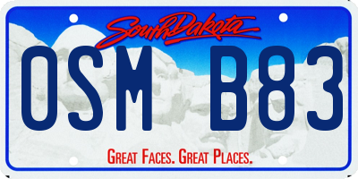 SD license plate 0SMB83