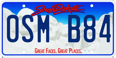 SD license plate 0SMB84