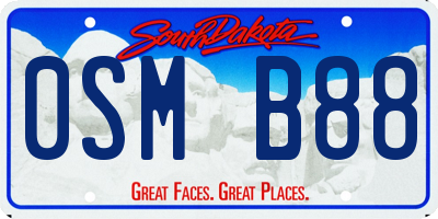 SD license plate 0SMB88