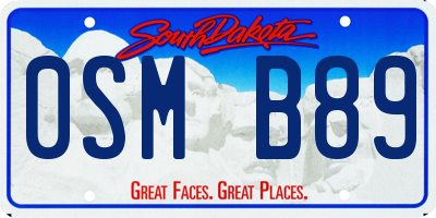 SD license plate 0SMB89