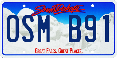 SD license plate 0SMB91