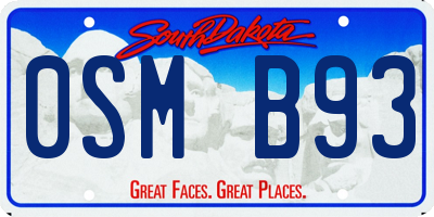 SD license plate 0SMB93