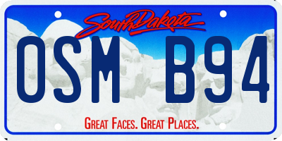 SD license plate 0SMB94