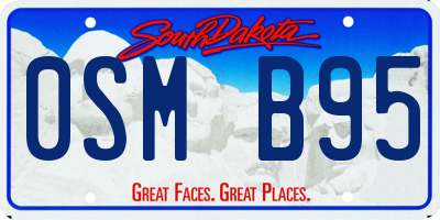 SD license plate 0SMB95