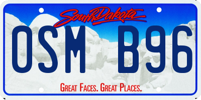 SD license plate 0SMB96