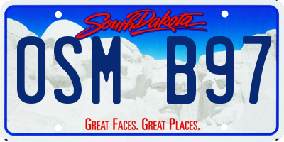 SD license plate 0SMB97