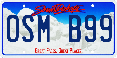 SD license plate 0SMB99