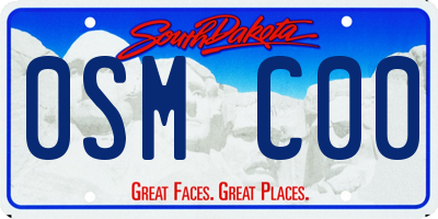 SD license plate 0SMC00
