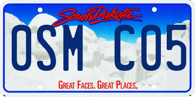 SD license plate 0SMC05
