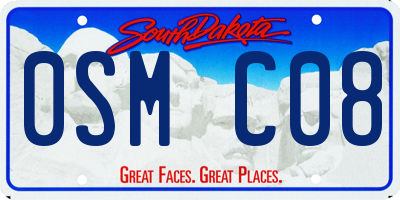 SD license plate 0SMC08