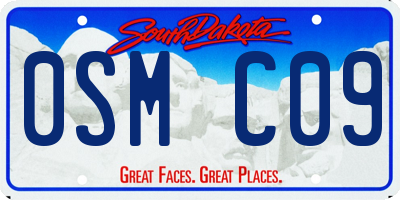 SD license plate 0SMC09