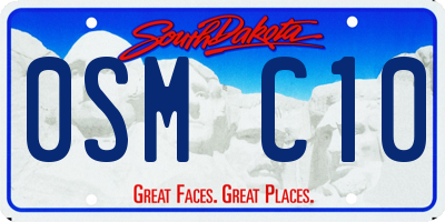 SD license plate 0SMC10