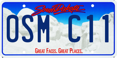 SD license plate 0SMC11