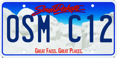SD license plate 0SMC12