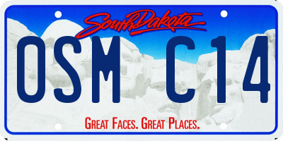 SD license plate 0SMC14