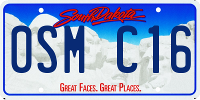 SD license plate 0SMC16
