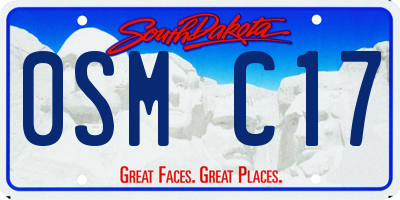 SD license plate 0SMC17